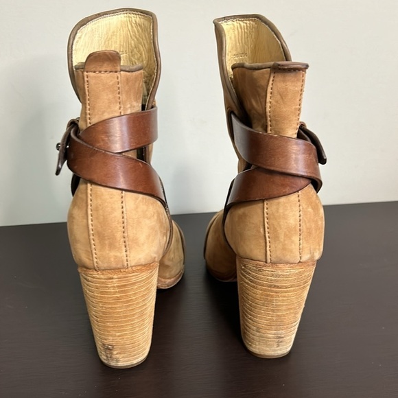 Rag and Bone Harrow Nubuck Suede Ankle Boot Camel Chunky Heel Booties Sz 36 or 6 - Picture 6 of 16